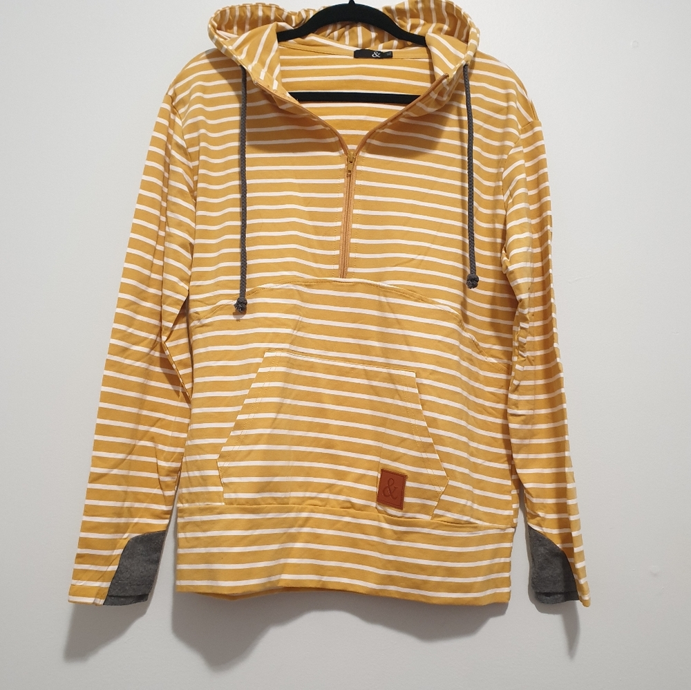 Striped half zip Sweatshirt Hoodie